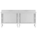 vidaXL Pracovné stoly s posuvnými dvierkami 2ks 200x50x(95-97)cm, oceľ