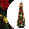 vidaXL Umelý vianočný stromček s 50 LED-i Zelená 125 cm PVC