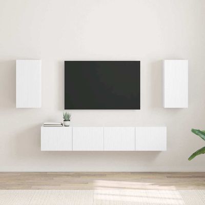 vidaXL TV nástenná skriňa 2 pcs Biela 30 x 31 x 60 cm Kompozitné drevo