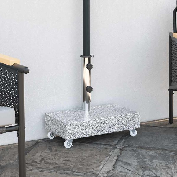 vidaXL Stojan na slnečník bledosivý 45x25x8,3 cm žula