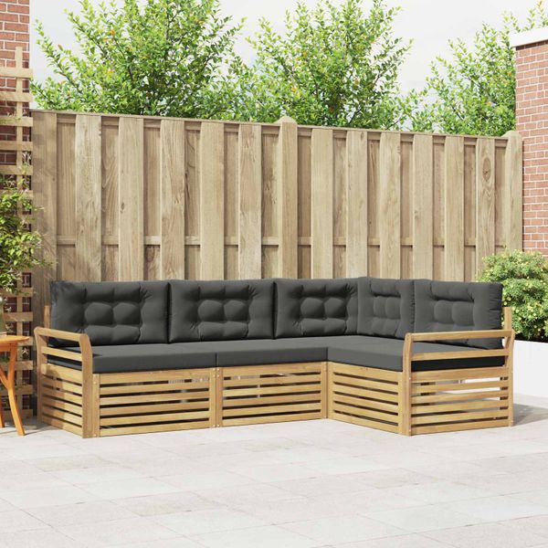 vidaXL Záhradná súprava gaučov 4 pcs Biela a antracitová