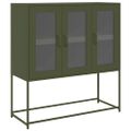 vidaXL Komoda olivovozelená 100,5x39x107 cm oceľ valcovaná za studena