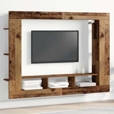vidaXL TV skrinka Staré drevo 152 x 22 x 113 cm Kompozitné drevo