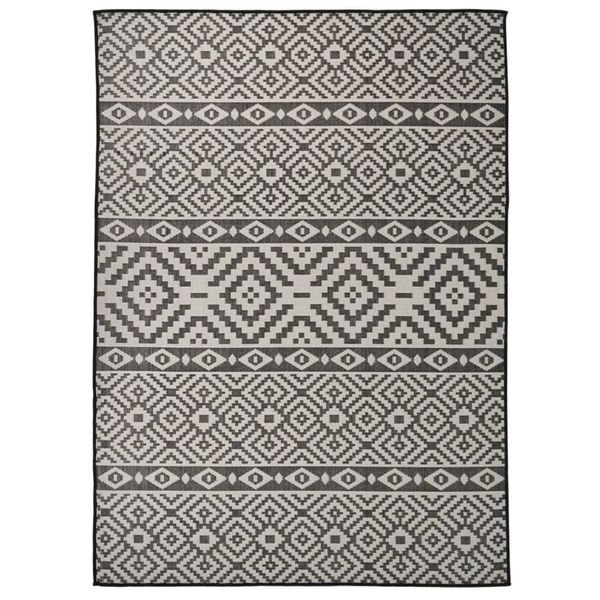 vidaXL Vonkajší koberec s plochým tkaním 200x280 cm čierny pruhovaný