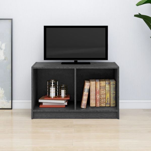 vidaXL TV skrinka sivá 70x33x42 cm masívne borovicové drevo
