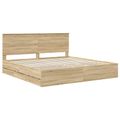 vidaXL Rám postele Sonoma dub 200 x 200 cm Inžinierske drevo