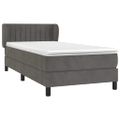 vidaXL Posteľný rám boxspring s matracom tmavosivý 90x200 cm zamat