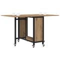 vidaXL Skladací jedálenský stôl s kolieskami 130 x 80 x 76,5 cm