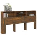 vidaXL Čelo postele so skrinkou dymový dub 220x19x101,5 cm