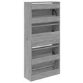 vidaXL Botník sivý dub sonoma 60x21x125,5 cm spracované drevo