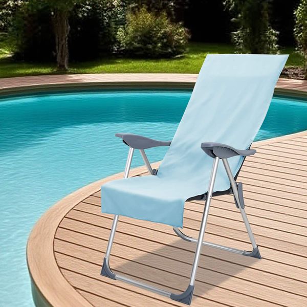 vidaXL Vonkajšie uteráky na stoličky 2 pcs Modrá 130 x 60 cm
