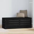 vidaXL Úložný box čierny 89x36,5x33 cm masívna borovica