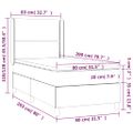 vidaXL Posteľný rám boxsping s matracom tmavosivý 80x200 cm látka