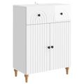 vidaXL Servírovacia skriňa Biela s vysokým leskom 66 x 34,5 x 90 cm