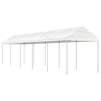 vidaXL Altánok so strechou, biely 11,15x2,28x2,69 m, polyetylén