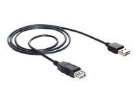 Predlžovacia šnúra USB - USB (F) do USB (M) - 1 m - čierna