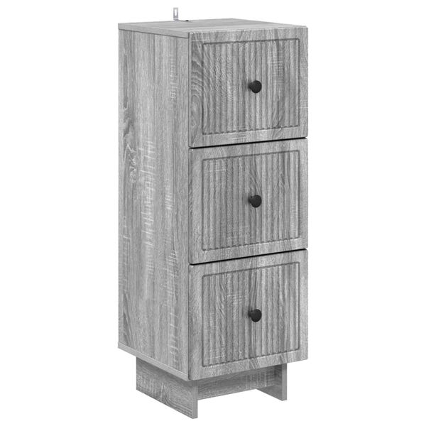 vidaXL Zásuvkový kabinet Sivá sonoma 33 x 34,5 x 90 cm