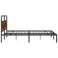 vidaXL Kovový posteľný rám bez matraca dymový dub 200x200 cm