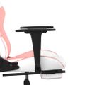 vidaXL Herná stolička s podnožkou biela a ružová umelá koža