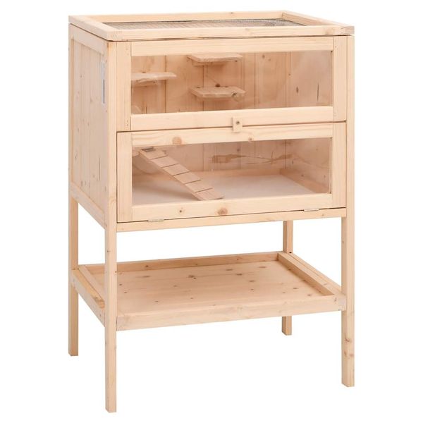 vidaXL Klietka pre škrečka 55x40x80 cm masívne jedľové drevo