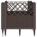 vidaXL Záhradný kvetináč s kolíkmi hnedý 43,5x43,5x43,5 cm PP