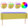vidaXL Čelo postele s LED zelené 203x16x78/88 cm látka