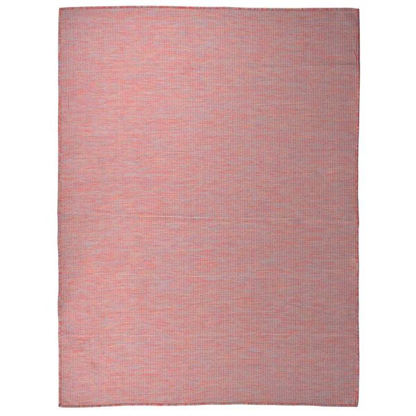 vidaXL Vonkajší koberec s plochým tkaním 120x170 cm červený