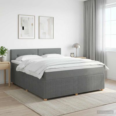 vidaXL Posteľ boxspring s matracom Tmavosivá 140 x 190 cm Látka