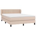 vidaXL Boxspring posteľ s matracom kapučínová 140x200 cm umelá koža