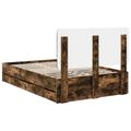 vidaXL Rám postele Dymová dub 135 x 190 cm Inžinierske drevo