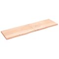 vidaXL Nástenná polica 220x60x(2-6) cm, neošetrený dubový masív