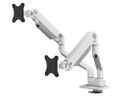 Neomounts DS70S-950WH2/Držák displeje/na stůl/17-35"/svorka+průch./VESA 100X100/nosn.2x18kg/plyn.píst/2 dis Držák, VESA, stolní, pro 2 zakrivené/ploché monitory, úhloprícka 17"–35", náklon, otácení, rotace, nosnost 2× 18kg, bílý