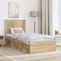 vidaXL Rám postele Sonoma dub 75 x 190 cm Masívne borovicové drevo