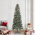 vidaXL Umelý vianočný stromček Zelená 240 cm PVC, plast a oceľ