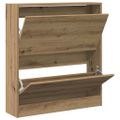 vidaXL Skriňa na topánky 80 x 21 x 87,5 cm Kompozitné drevo Dymová dub