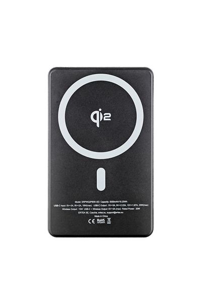 ER POWER Qi2 Dual PowerBank 5000mAh s USB-C - Space Gray