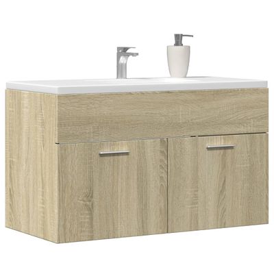vidaXL Skrinka na umývadlo dub sonoma 90x38,5x46 cm kompozitné drevo