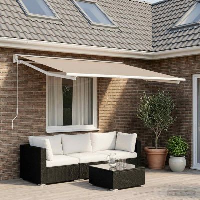 vidaXL Náhradná látka na markízu Béžová 400 × 300 cm Polyester