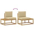 vidaXL Záhradná súprava gaučov 3 Kus Biela a béžová Polyester