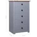 vidaXL Komoda sivá 46x40x89 cm borovicový masív Panama Range