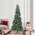 vidaXL Rohový umelý vianočný strom s 300 LED-i Zelená 210 cm PVC a kov