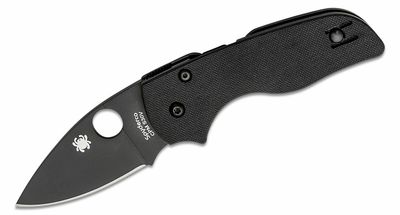 Spyderco C230GPBBK Lil' Native All Black vreckový nôž 6,3 cm, DLC, celočierna, G10