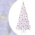 vidaXL Umelý vianočný stromček s 300 LED-i Biela 210 cm PVC a oceľ