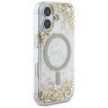 Guess HC Resin Bottom Glitter puzdro pre iPhone 16 MagSafe Zlaté