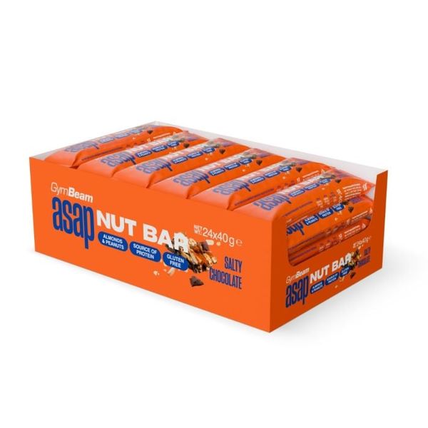ASAP Nut Bar - GymBeam, slaná čokoláda, 24 x 40 g