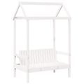 vidaXL Lavica so strieškou biela 117,5x70x176,5 cm borovicový masív