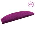 vidaXL Samolepiace schodové rohože 15 ks 80 x 24,5 x 3,5 cm Fialová