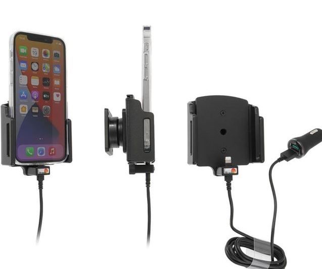 Brodit držiak do auta na Apple iPhone 12/12 Pro, nastaviteľný (70-83mm), 2xUSB, nab. z cig. zap.