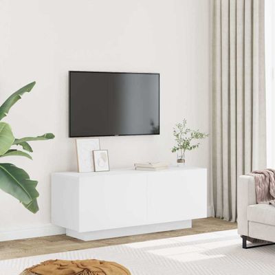vidaXL TV skrinka biela 100x35x40 cm spracované drevo