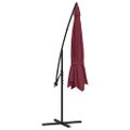 vidaXL Závesný záhradný slnečník, hliníková tyč 350 cm, bordový